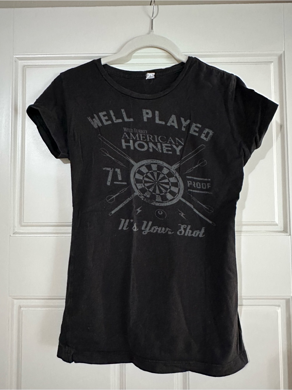 Alstyle Black Graphic Tee with Darts Motif